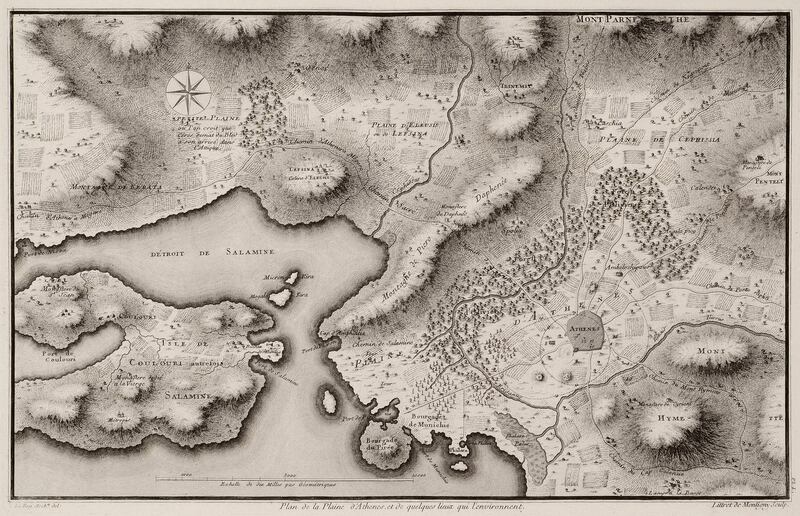 Χάρτης της Αθήνας και των περιχώρων της 1770